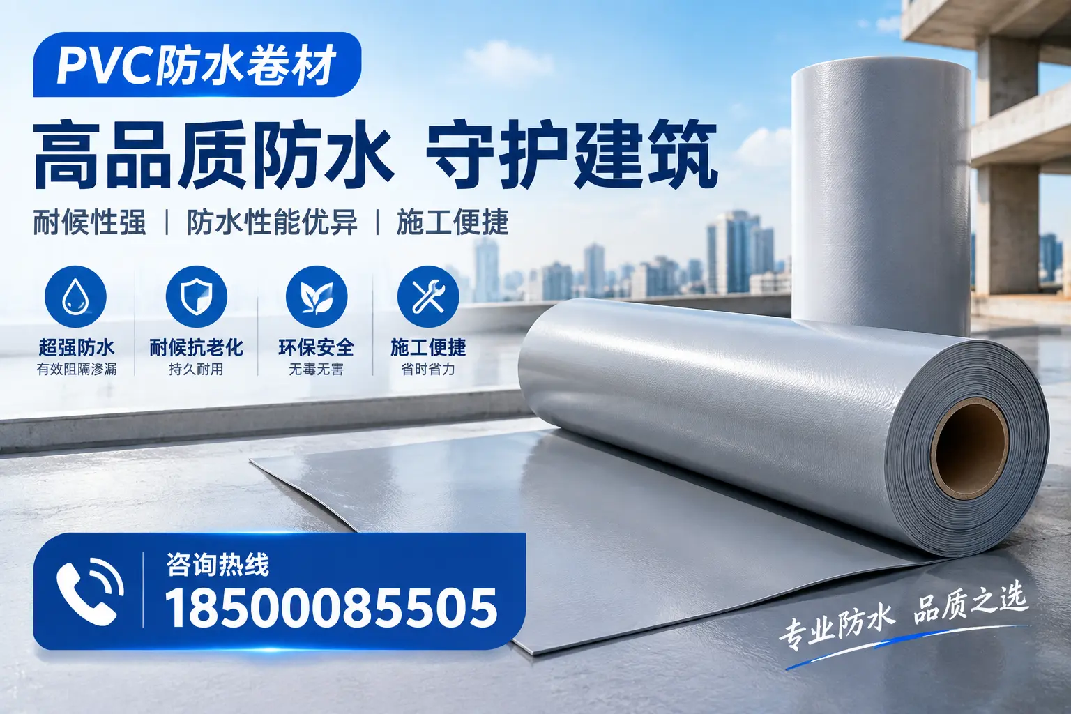 PVC防水卷材的防水效果评测，适合临高的科学依据